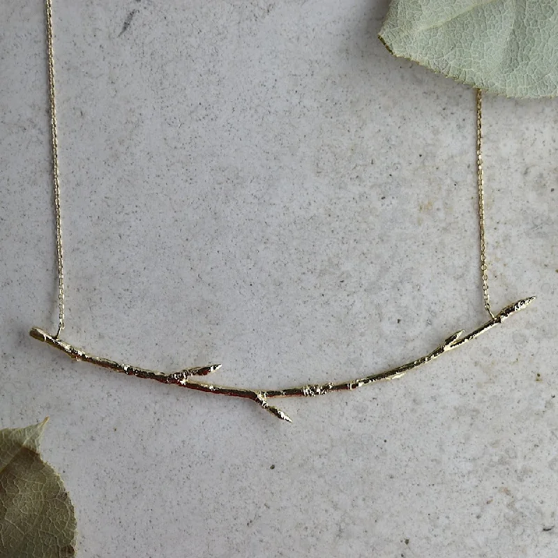 simple gold necklaces for women -14ky Large Branch Necklace