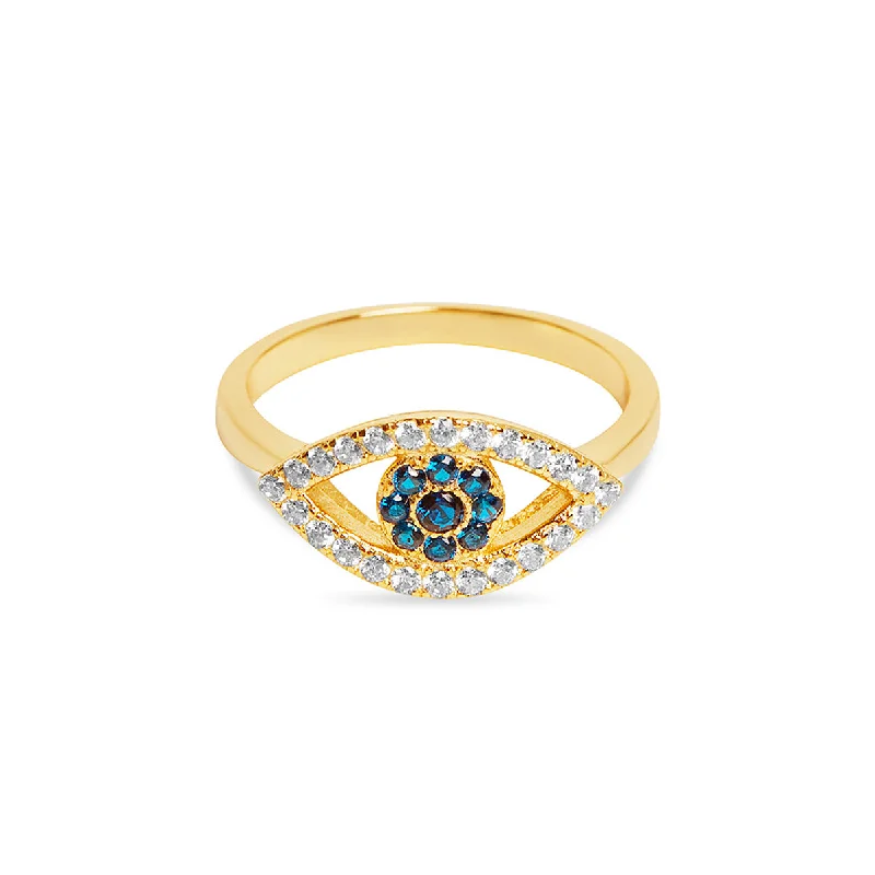 eternity rings for women -THE OPEN CUT PAVE' EVIL EYE RING