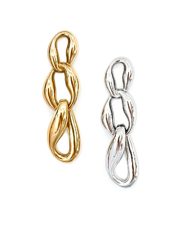 large gold hoop earrings for women -Enola Chain Drop Earrings