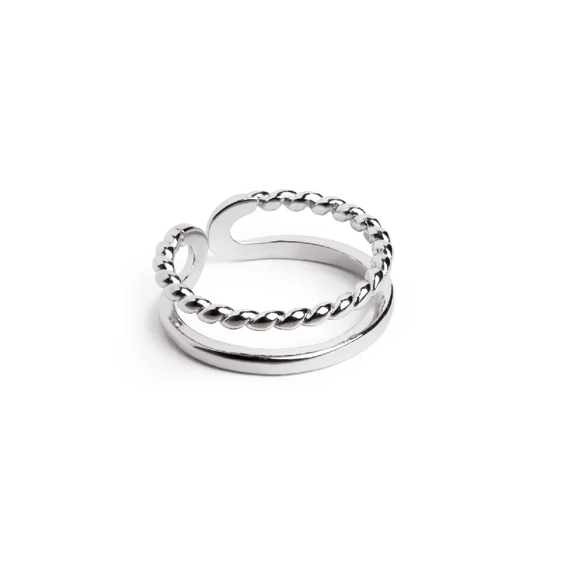 luxury wedding rings -Ring Rope Silver Ring