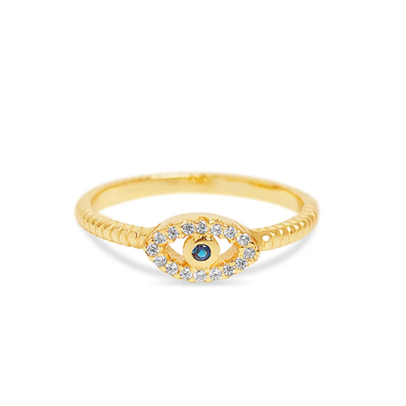 fashion rings for women -THE MINI EVIL EYE PAVE' RING