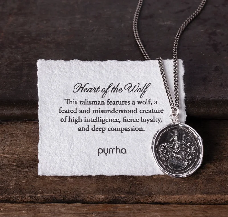 bold necklaces for women -Heart of the Wolf Talisman