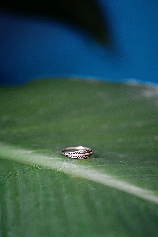 elegant engagement rings -Sterling Leaf Ring - size 6