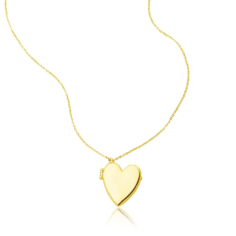 zodiac necklaces for women -14k Gold Plated Heart Locket Necklace