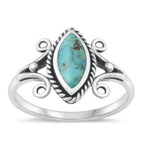 emerald rings for women -SWIRL TURQUOISE STONE RING