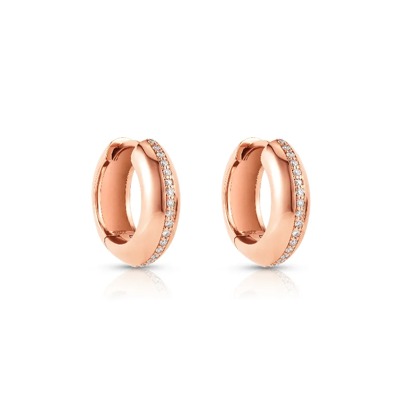 big hoop earrings for women -Diamond Bubble Huggies