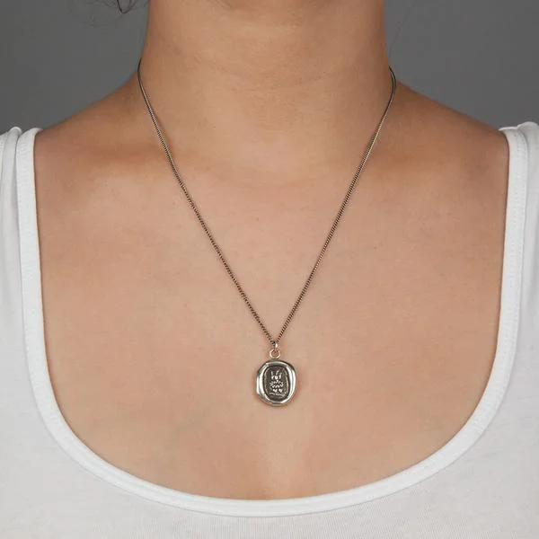 engraved silver necklaces for women -Soul Mates Talisman