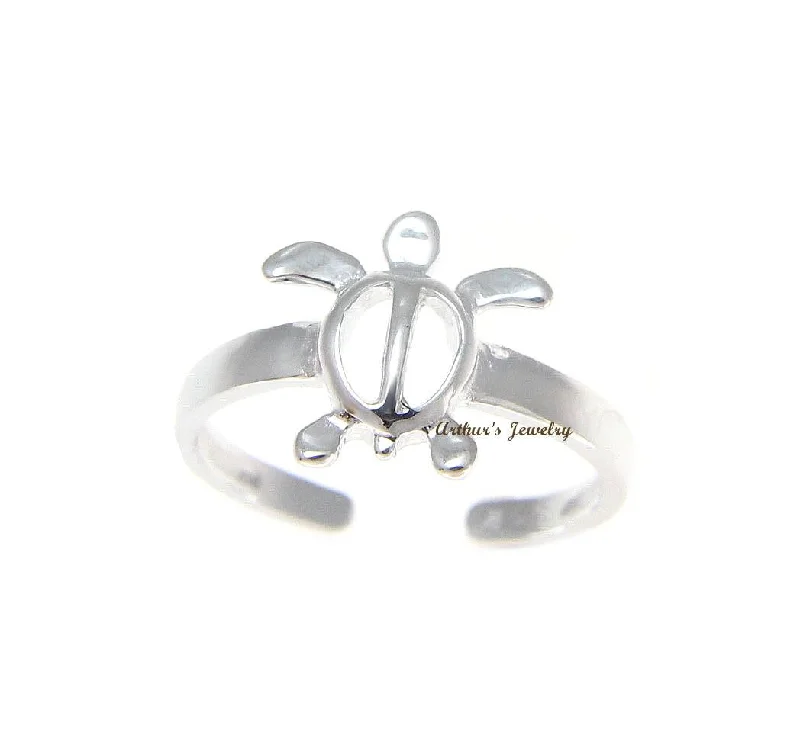 classic rings for women -SOLID 925 STERLING SILVER HAWAIIAN HONU TURTLE TOE RING