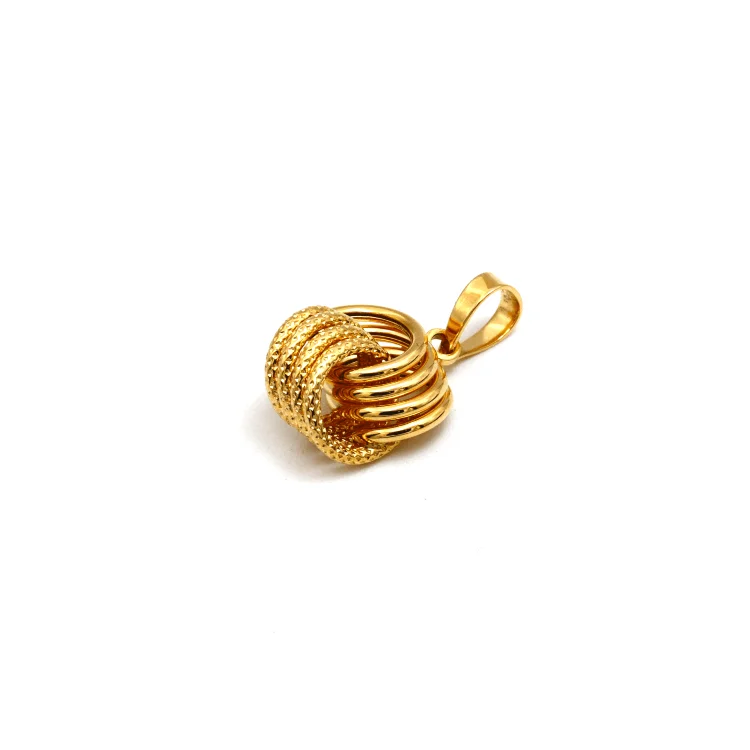 men’s style rings for women -Real Gold 4 Ring Twisted Pendant 9807 P 1890