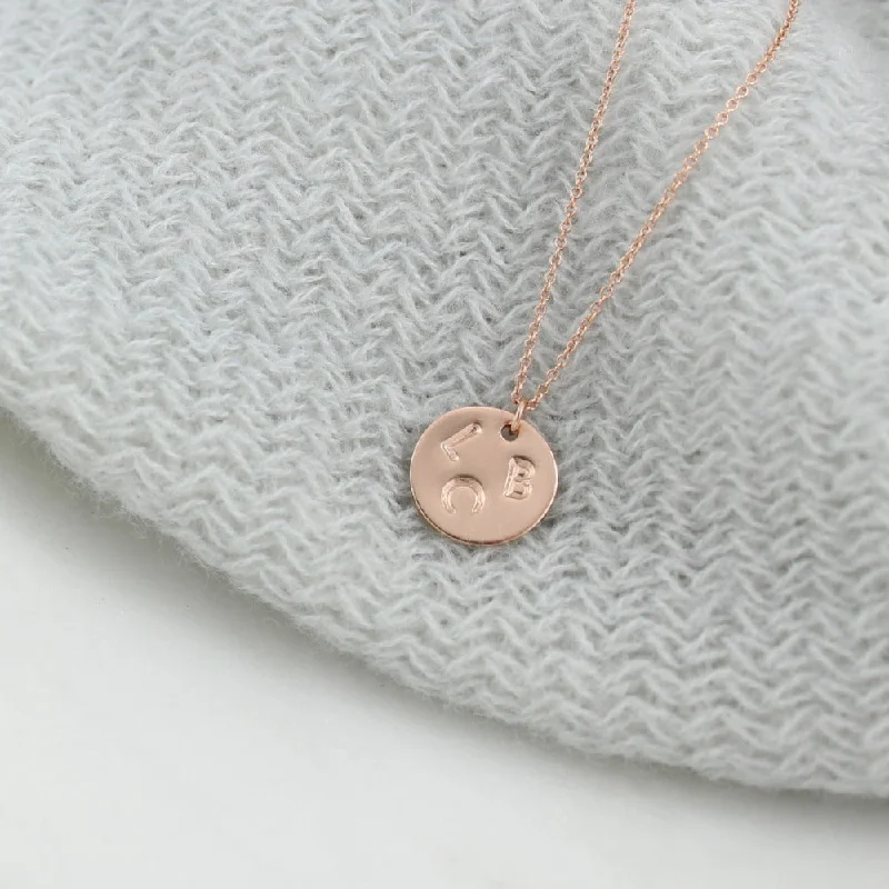 long chain necklaces for women -Family Monogram Pendant - Rose Gold Fill