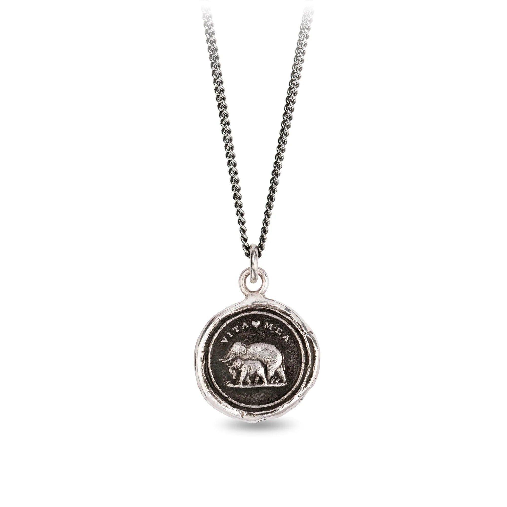 adjustable necklaces for women -Pyrrha Sterling Silver "My Life" Talisman 20" Fine Curb Chain Necklace