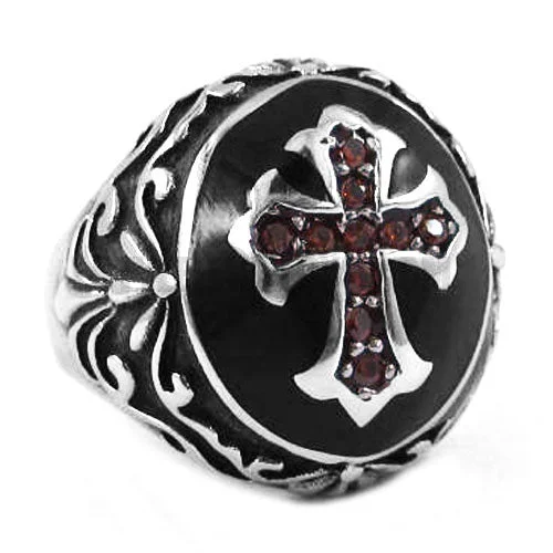 gemstone engagement rings for women -Stainlwss Steel Celtic Cross  Ring