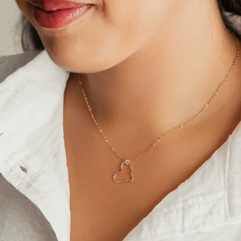 wedding chain necklaces for women -Open Hearted Necklace