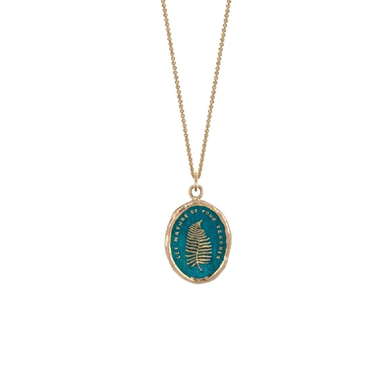 fine jewelry necklaces for women -14k Gold Let Nature Be Your Teacher Talisman - True Colors