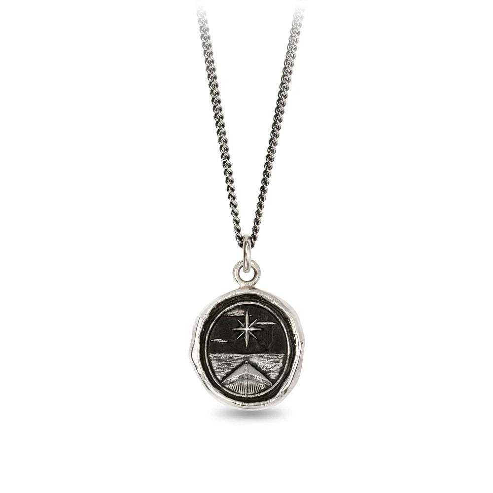 classic gold necklaces for women -Pyrrha Sterling Silver "North Star" Talisman Pendant 20" Necklace