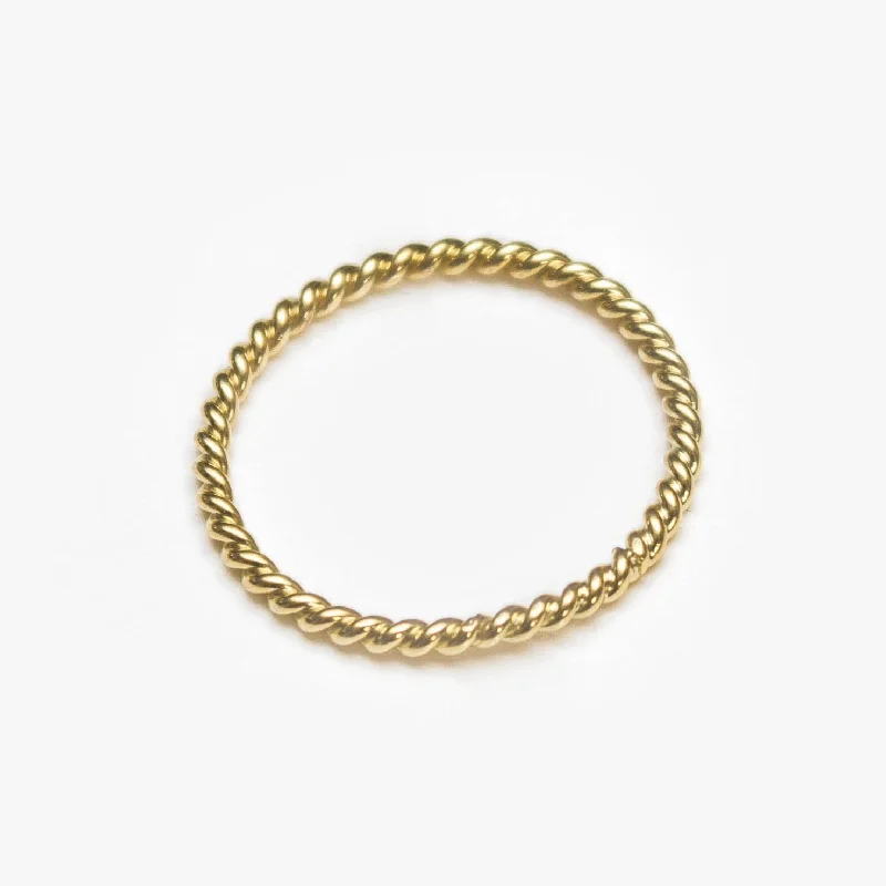 fashion cocktail rings -Twist Ring, Solid 14k Gold