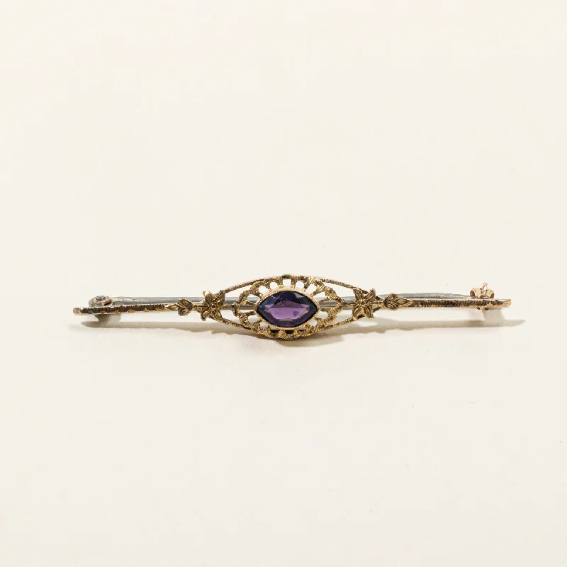 Purple Paste Glass Brooch