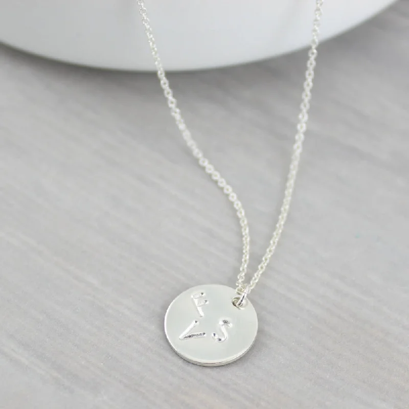 gold necklace sets for women -Family Monogram Pendant - Sterling Silver