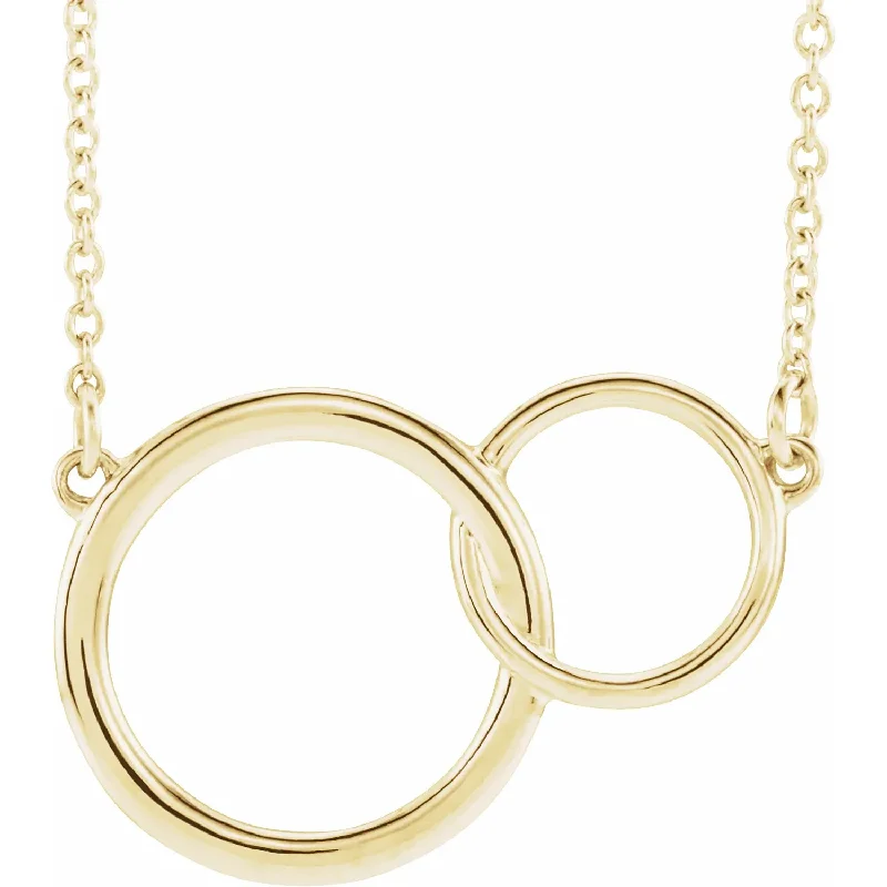 minimalistic gold necklaces for women -14k Yellow Gold Interlocking Circles Necklace