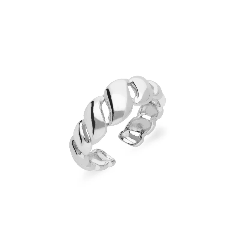 halo engagement rings -Pretzel ring silver