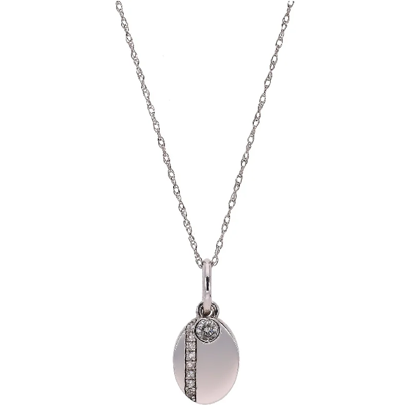 stylish pendant necklaces for women -10K White Gold Diamond Necklace