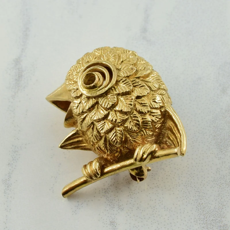 14k Yellow Gold Bird Brooch |