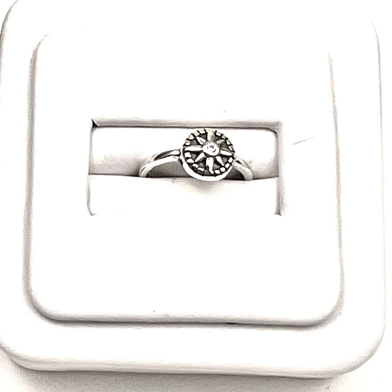 anniversary rings for women -Compass Rose Toe Ring Sterling Silver