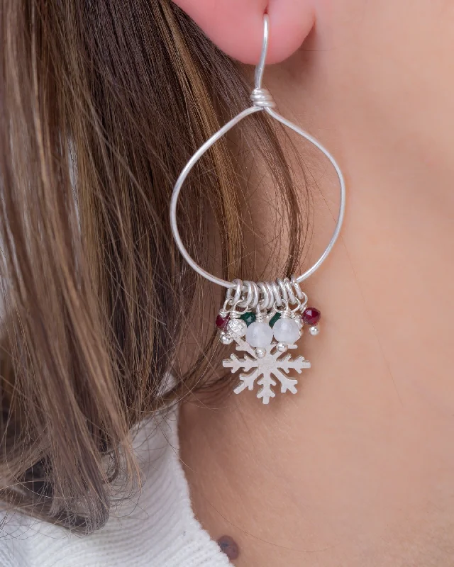 colorful earrings for women -Colored Snowflake Earring