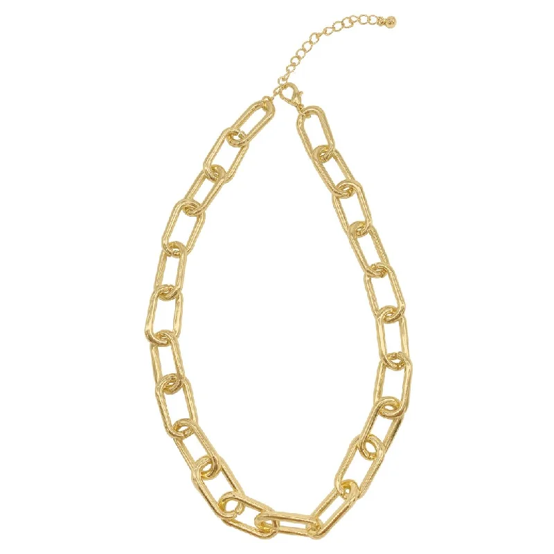 moonstone necklaces for women -14k Gold Plated Oversized Paper Clip Chain Necklace