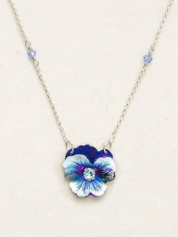 diamond pendant necklaces for women -Garden Pansy Pendant Necklace