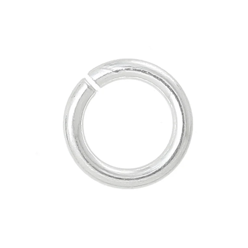 anniversary rings for women -Sexy Sparkles 10 Pc .925 Sterling Silver Plated Open Jump Rings 6mm