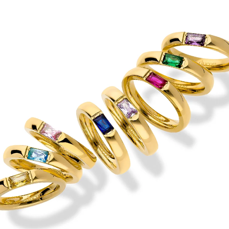 fashion cocktail rings -Birthstone ring gold