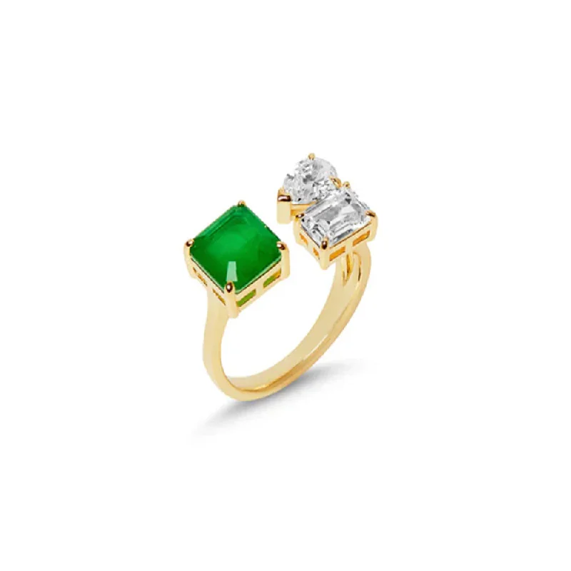 sapphire rings for women -THE AVERY EMERALD PEAR RING