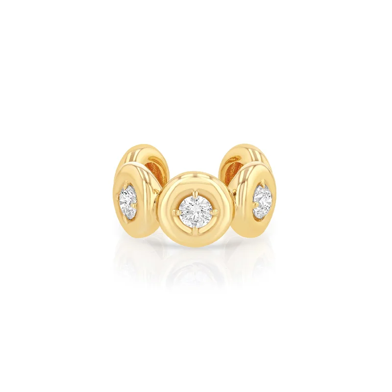 hoop earrings with diamonds -Orb Ear Cuff