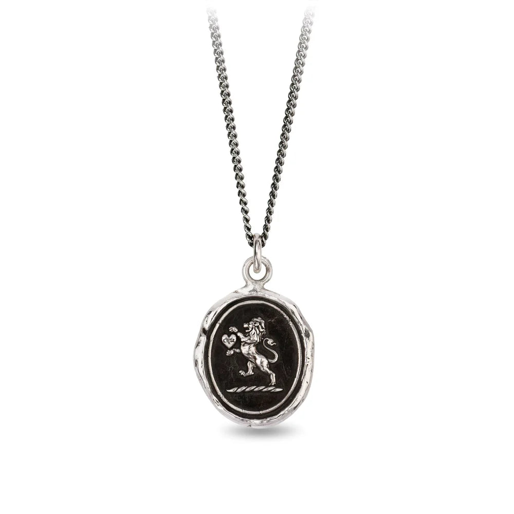 fashion necklaces for women -Pyrrha Sterling Silver "Lionhearted" Talisman Pendant 22" Necklace