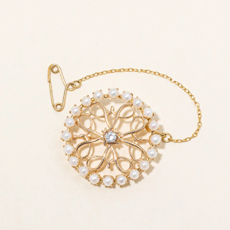 Diamond & Pearl Brooch | 0.12ct |