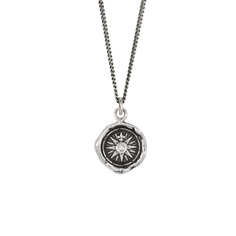 anniversary necklaces for women -Direction Diamond Set Talisman