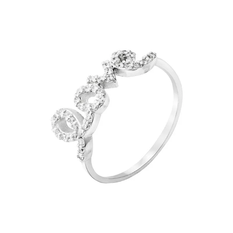 handmade rings for women -'Love' CZ Ring - Sterling Silver