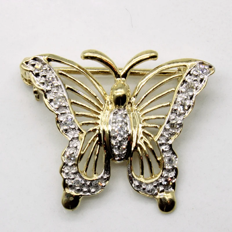 Diamond Butterfly Pendant/Brooch | 0.09ctw |