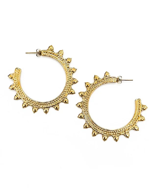 modern earrings for women -Elaine Gold Hoop Earrings