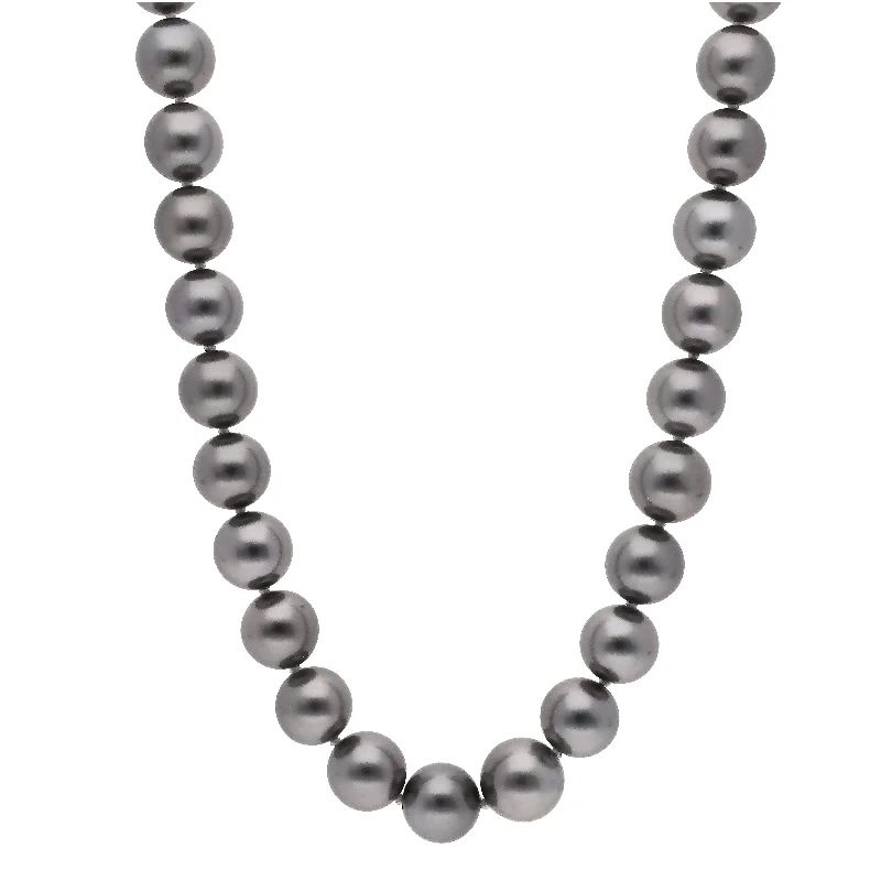 engraved gold necklaces for women -South Sea Tahitian Black Cultured Pearl Necklace with 18K Yellow Gold Clasp