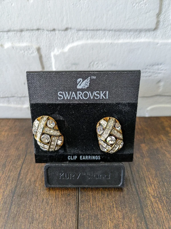 dangle earrings for women -Earrings Clip By Swarovski