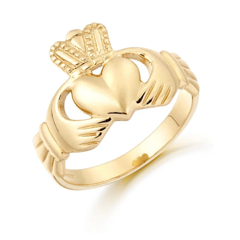 birthstone rings for women -Gents Claddagh Ring - 9ct Gold