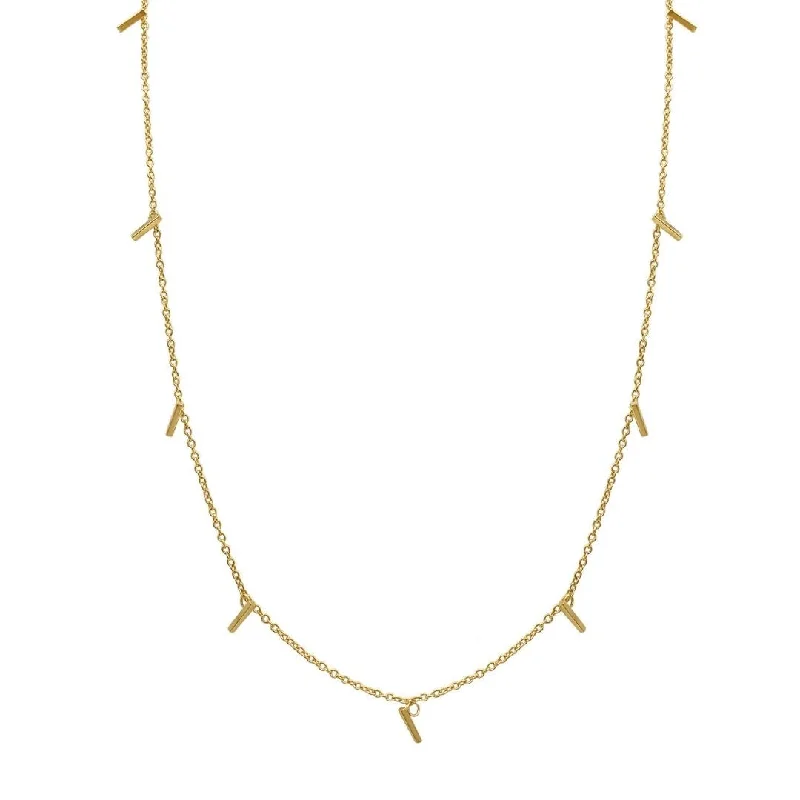 gold necklaces for women -14k Gold Plated Multi Bar Layering Necklace