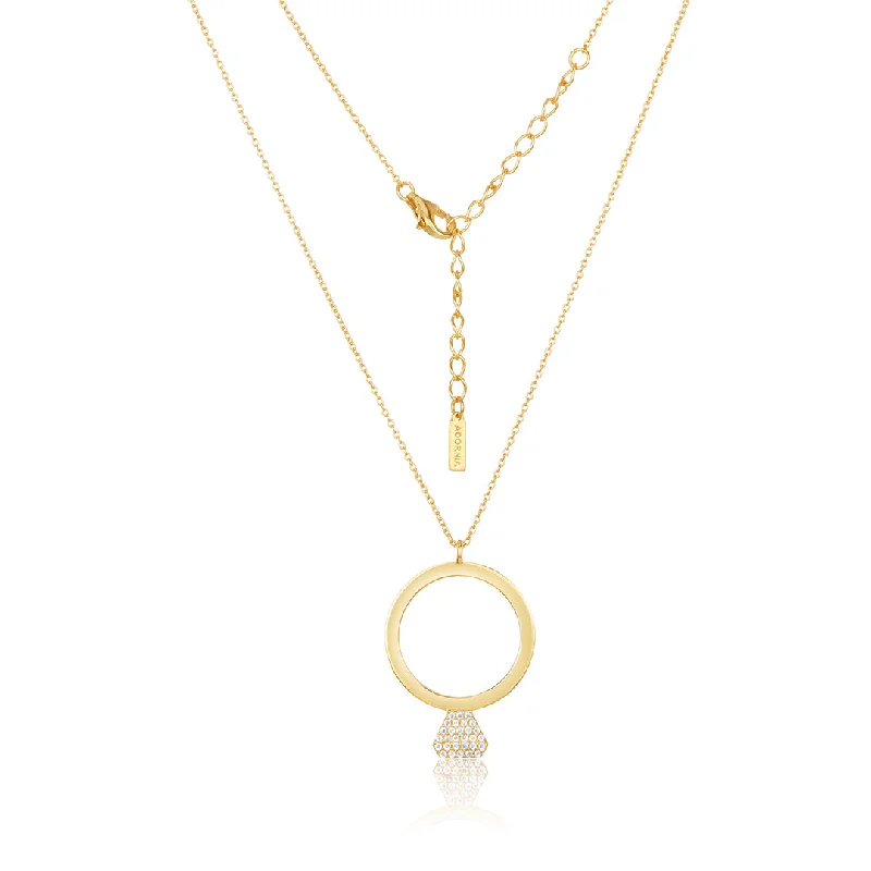 simple charm necklaces for women -14k Gold Vermeil Bride Pride Necklace