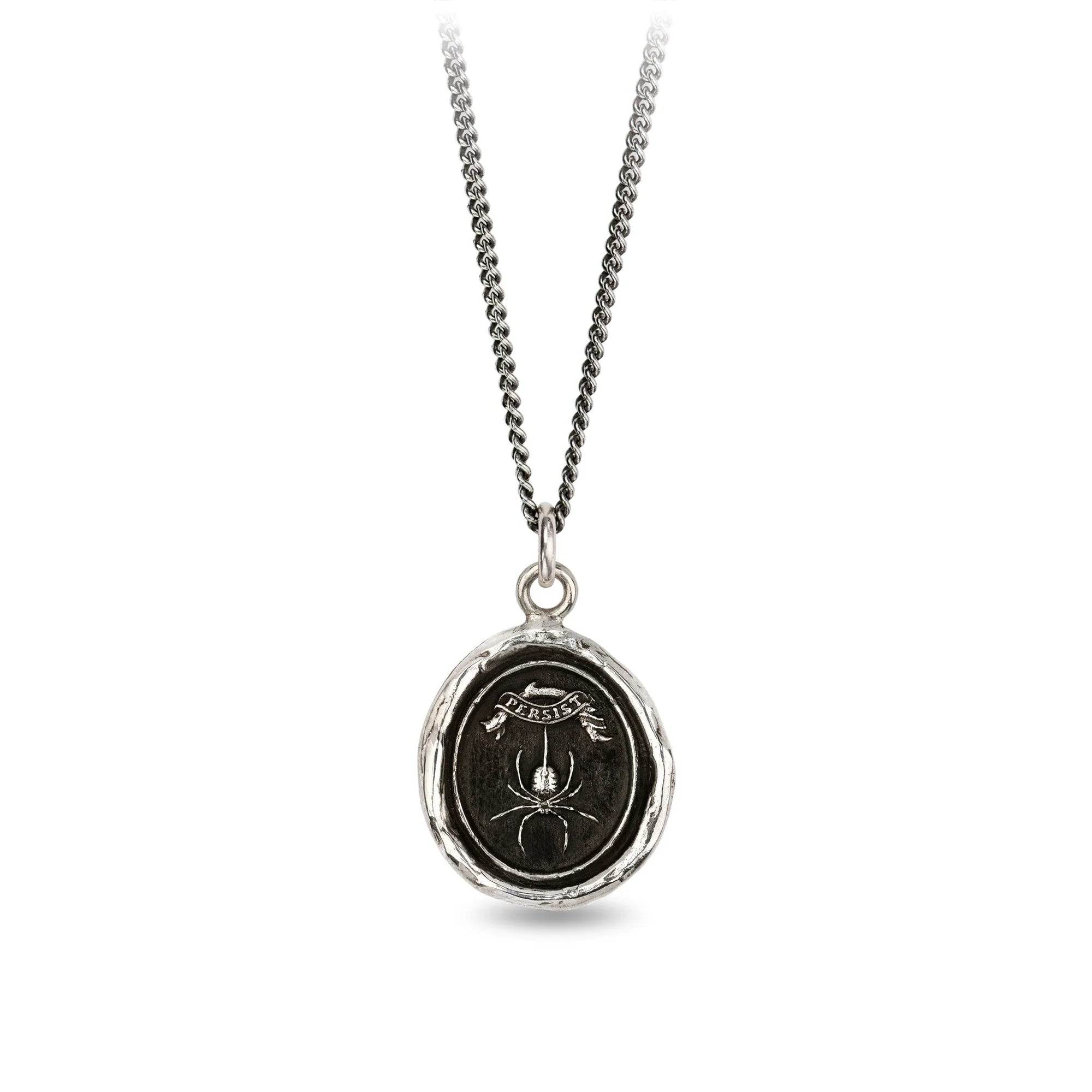 sterling silver necklaces for women -Pyrrha Sterling Silver "Persist" Talisman Pendant 18" Necklace