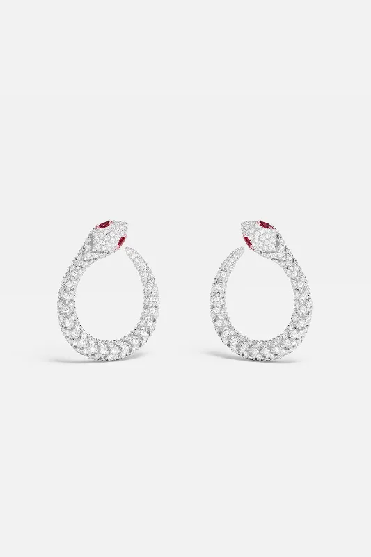 multi-strand earrings for women -Pavé Kaa Earrings