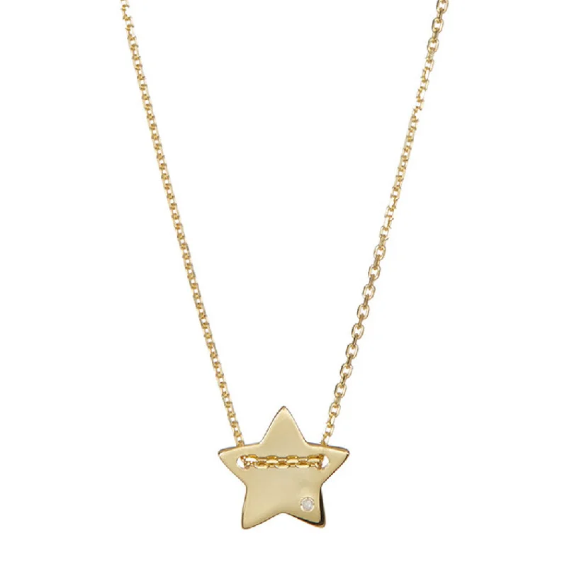 layered gold necklaces for women -14k Gold Plated Diamond Star Charm Necklace