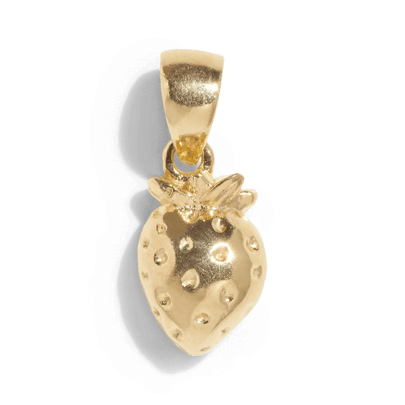 pearl necklaces for women -THE STRAWBERRY PENDANT - 18k gold vermeil