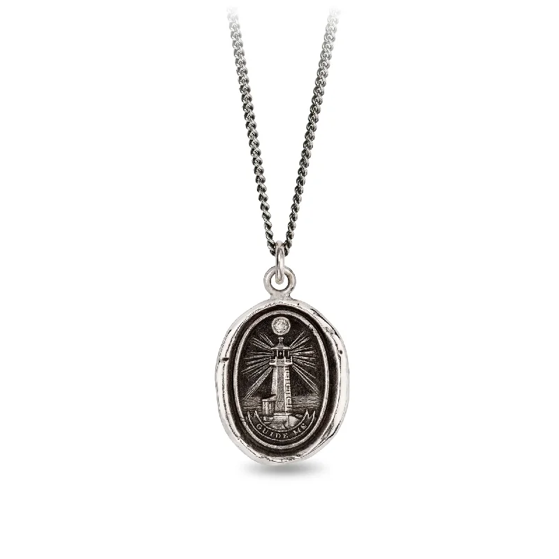 luxury chain necklaces for women -Lighthouse Diamond Set Talisman